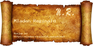 Mladen Reginald névjegykártya
